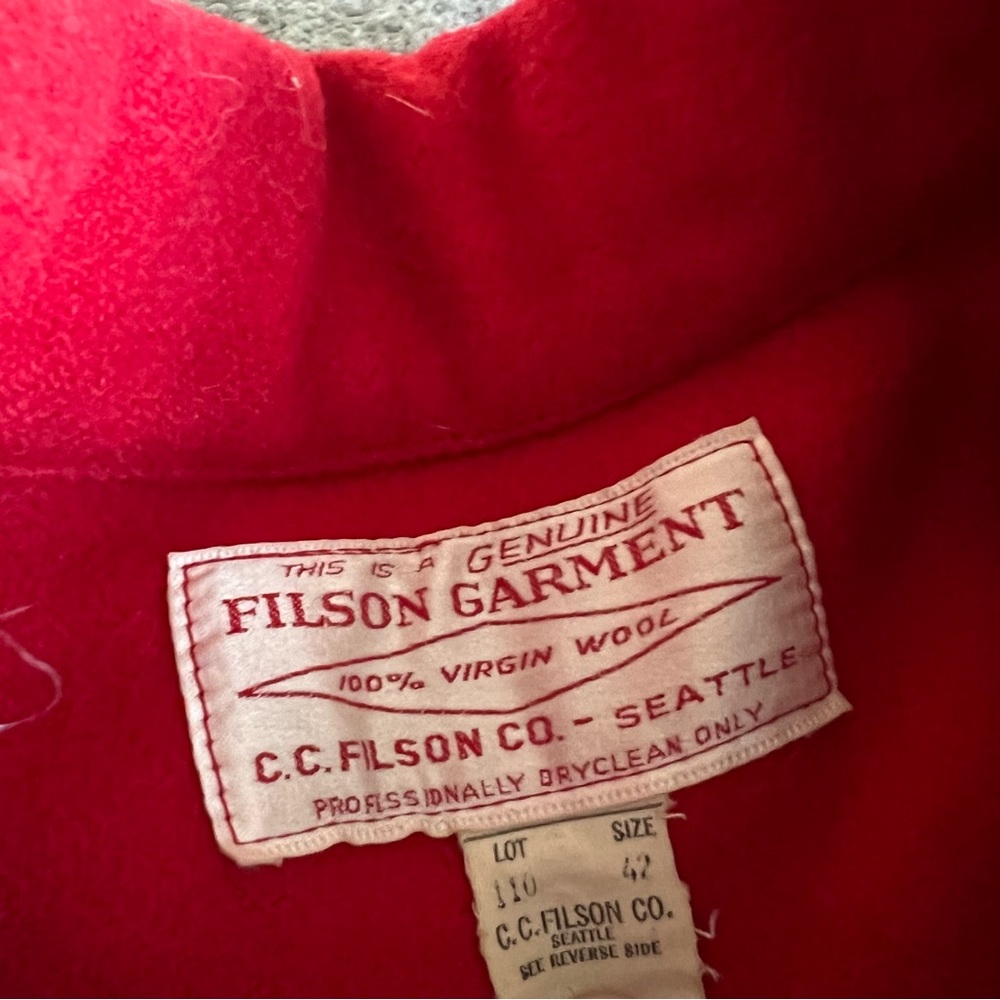 Filson Mackinaw Cruiser | Size Large 42 | Scarlett Red | Made in USA - Picture 15 of 15